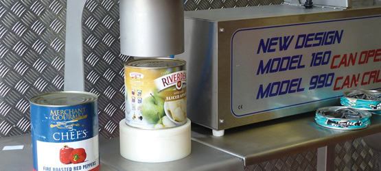 a side by side image of the DC Norris North America model 160 can opener and model 990 can crusher